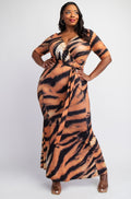 Tiger Print Maxi Dress $42.00 - Goldie B & Co Boutique